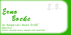 erno bocke business card